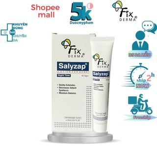 Lotion Giảm Mụn Kiềm Nhờn Dưỡng Ẩm Sáng Da Fixderma Salyzap Lotion 20ml (Dùng Ban Đêm)