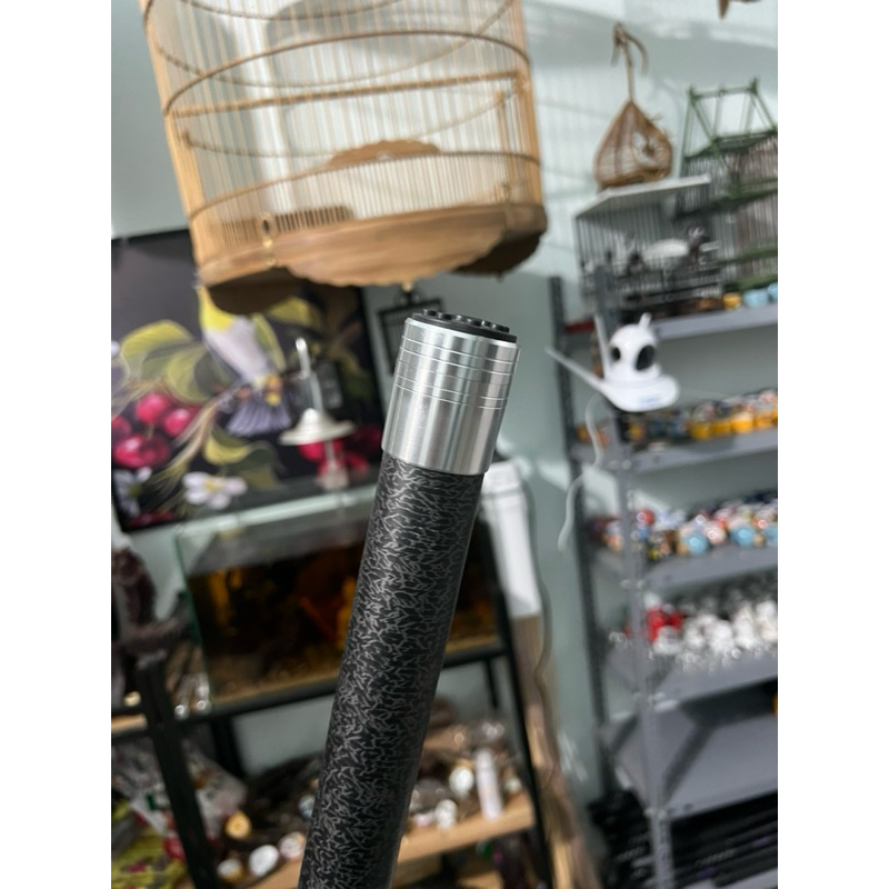 Sào Carbon đa năng, vợt cá, hái quả, treo lồng chim kèm móc và balo đeo sau lưng