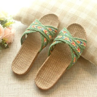 Dép cói  3 quai chéo thổ cẩm(Nữ)