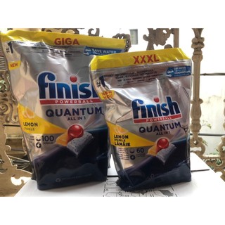 Viên rửa bát Finish Quantum 60 viên dùng cho máy rửa bát 8-9-10-12-13-14 bộ + Tặng  viên finish
