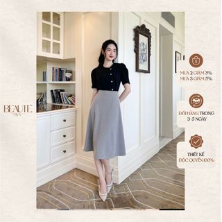 Beautebyv - chân váy xoè cạp rời deli