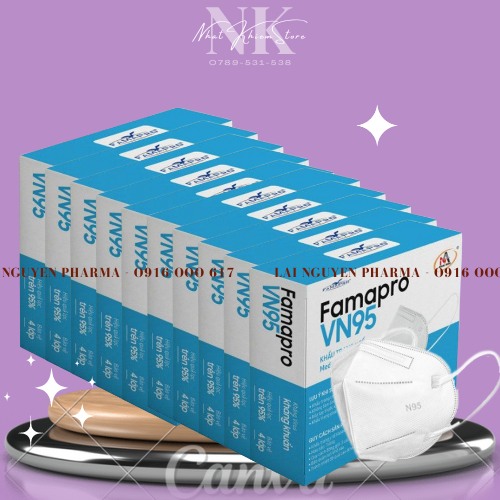 [10 tặng 1] Combo 10 hộp Khẩu trang y tế Famapro VN95 4 lớp màu trắng