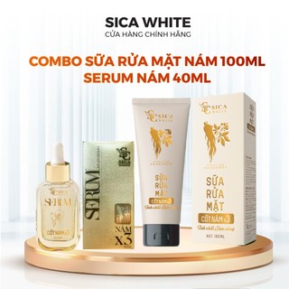 Combo nám sica white, serum cốt sâm 40ml và sữa rửa mặt nám 100ml - sica white