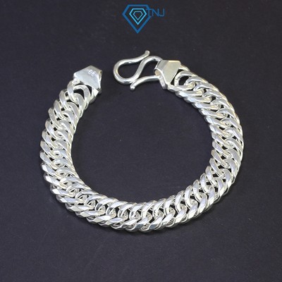 Lắc tay nam mắt xích bạc bản 11mm trơn bóng cá tính LTA0134 - Trang Sức TNJ