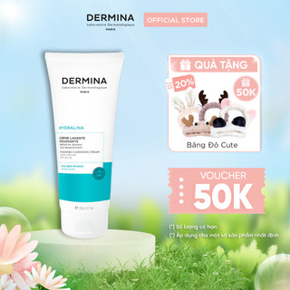 Sữa Rửa Mặt Cho Da Khô Nhạy Cảm Dermina Hydralina Foaming Cleansing Cream Dưỡng Ẩm 200ml
