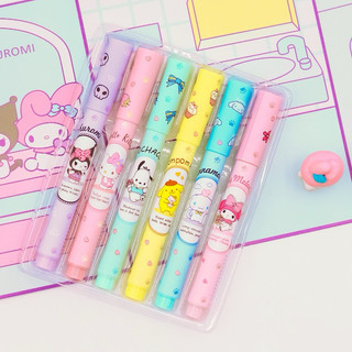 Bút đánh dấu dạ quang nhân vật Sanrio dễ thương bộ 6 chiếc