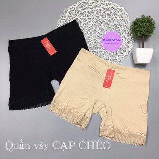 Quần đùi bầu mặc váy cạp chéo chất liệu cotton mềm mịn