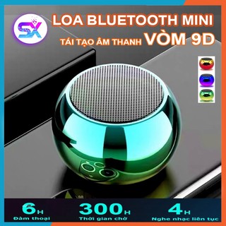  Loa bluetooth mini nghe nhạc không dây tái tạo âm thanh vòm 9D có mic 