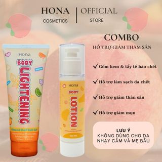 Combo tẩy tế bào chết body và kem hỗ trợ mờ thâm sần v3, nách, bẹn, đầu gối khuỷu tay by hona