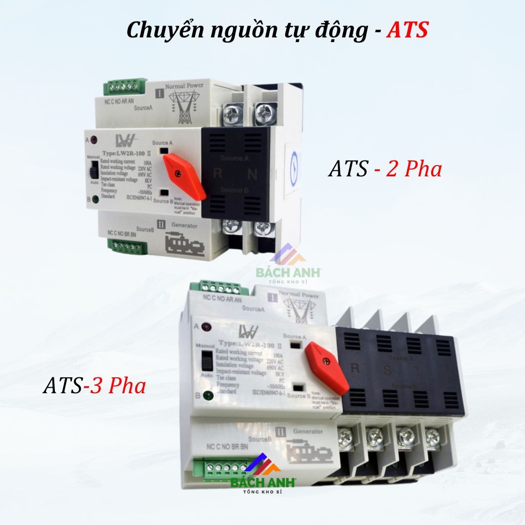 ATS - Chuyển nguồn tự động(2P, 3P-63A)