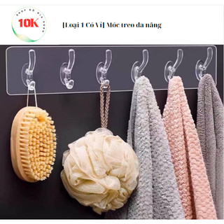 Thanh móc dán tường treo đồ siêu dính chịu lực, thanh móc dán 6 móc treo đa năng