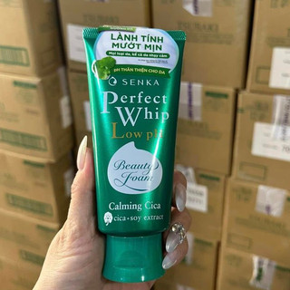 Sữa Rửa Mặt Tạo Bọt Chiết Xuất Rau Má Đậu Nành Senka Perfect Whip Calming Cica 120g