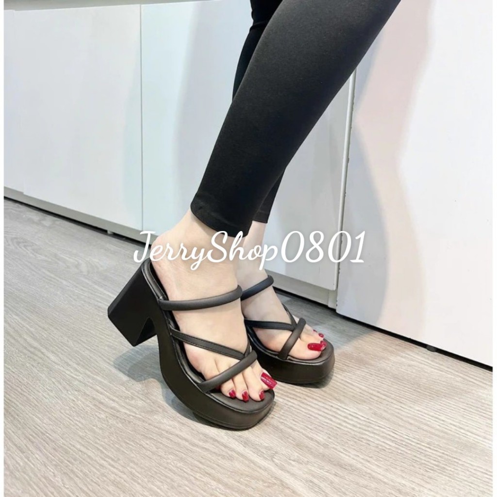 Giày cao gót đúp mũi 7 phân 2 QUAI NGANG PHỐI CHỮ V