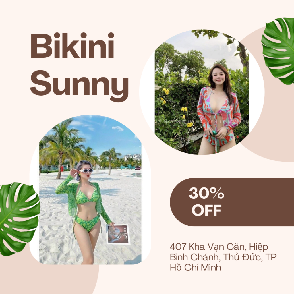 Bikini Đồ Bơi Đi Biển Set Kèm Áo Choàng Tay Dài Mẫu Mới