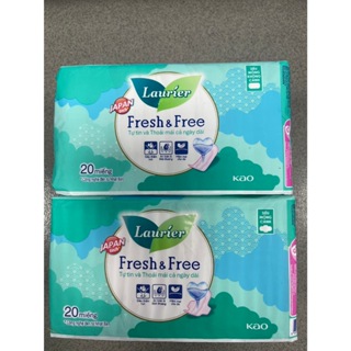 Băng Vệ Sinh Laurier Fresh & Free Siêu Mỏng Có Cánh Không Cánh Gói 20 Miếng