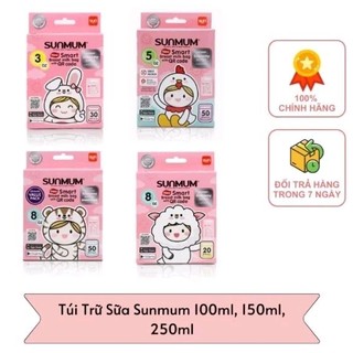 Hộp 50 Túi Trữ Sữa SunMum Nhập Khẩu Thái Lan 100ml, 150ml,  250ml Mẫu Mới
