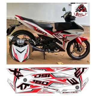 Tem exciter 150 trắng đỏ exc
