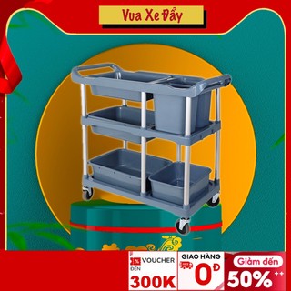 Xe đẩy thu gom nhà hàng - Xe đẩy thu dọn thức ăn thừa quán ăn - Xe đẩy dọn đồ ăn