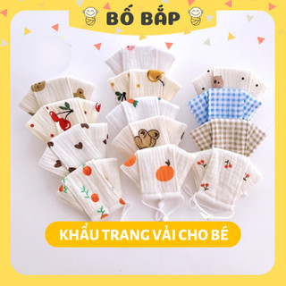 Khẩu trang cho bé Vải Xô Muslin Loại Đẹp 4 lớp, phù hợp cho bé sơ sinh từ 6 tháng - Bố Bắp Store