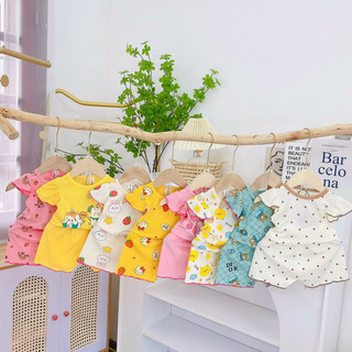 Bộ cánh tiên bé gái in tràn hoạ tiết - chất vải thun len tăm.