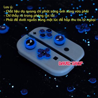 Núm bọc analog + nút dán d-pad gengar dạ quang cho joy-con - nintendo switch oled, v1, v2