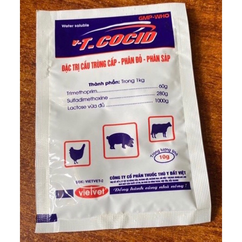 T.COCID (10g) khắc tinh c.ầ.u tr.ùng ở gà đá, chim cảnh, thuỷ cầm, gia súc