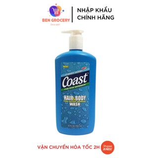 Sữa tắm gội Coast Mỹ 2in1 Hair And Body 946ml chai vòi dành cho Nam và Nữ