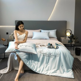 Bộ chăn ga gối Phi Lụa RuyiHome cao cấp, bộ ga giường lụa 4 món