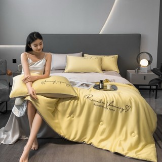Bộ chăn ga gối Phi Lụa RuyiHome cao cấp, bộ ga giường lụa 4 món