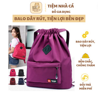 Ba lô dây rút gấp gọn chống thấm đa năng, ba lô dã ngoại, ba lô thể thao hàng chất lượng cao có túi nhỏ chống trộm