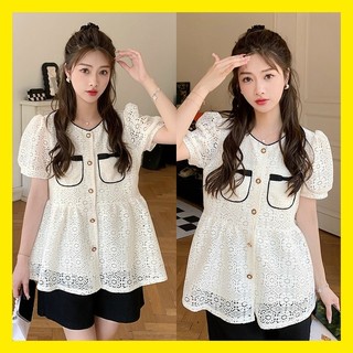 Áo bầu ren 2 lớp mềm mại đẹp sang chảnh A12- Áo Bầu Xinh công sở ,đi làm đi chơi