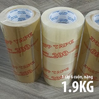 Băng keo dán 200 yard, 1 cây 6 cuộn nặng 1.9kg