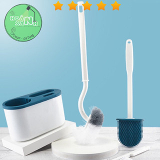 Set 3 chổi vệ sinh toilet xoay 360 độ treo tường cọ bồn cầu silicon 3in1 nhà tắm, vệ sinh đa năng tiện lợi- hx533