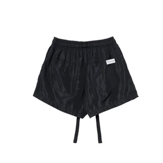 Quần Short Niisco Basic Nữ - Màu Đen/Trắng, Form Rộng, Chất Cotton Thoáng Mát, Phong Cách Streetwear