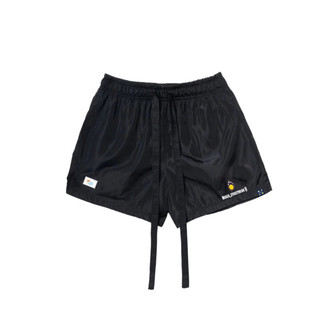 Quần Short Niisco Basic Nữ - Màu Đen/Trắng, Form Rộng, Chất Cotton Thoáng Mát, Phong Cách Streetwear