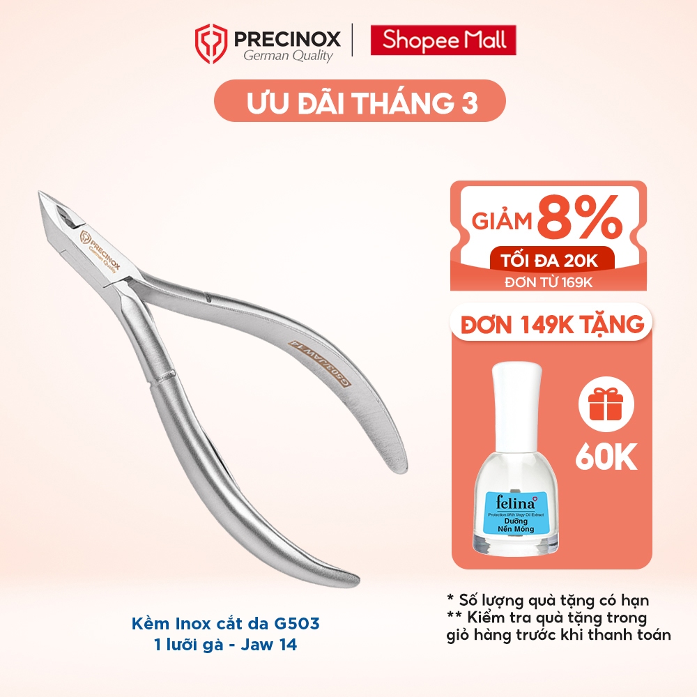 Kềm Inox cắt da Precinox - G503, 1 lưỡi gà, Jaw 14