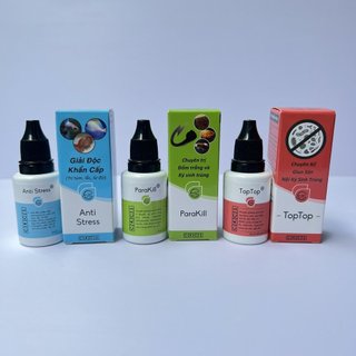 Anti stress và Parakill và TOP TOP dưỡng cá, giải quyết lờ đờ, núp góc, túm lắc, nấm cho cá cảnh