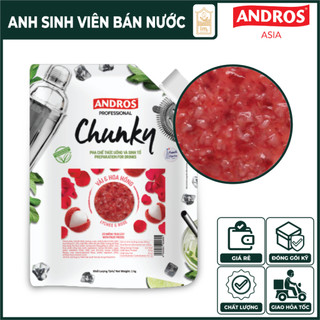 Mứt trái cây chunky andros túi 1kg - vải & hoa hồng