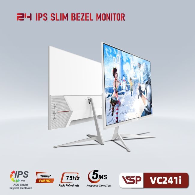 Màn hình máy tính VSP V2407S / VC241i | 23.8" / IPS / Full HD / 75Hz / 5ms / VGA & HDMI | Bảo hành 3 năm | BigBuy360 - bigbuy360.vn