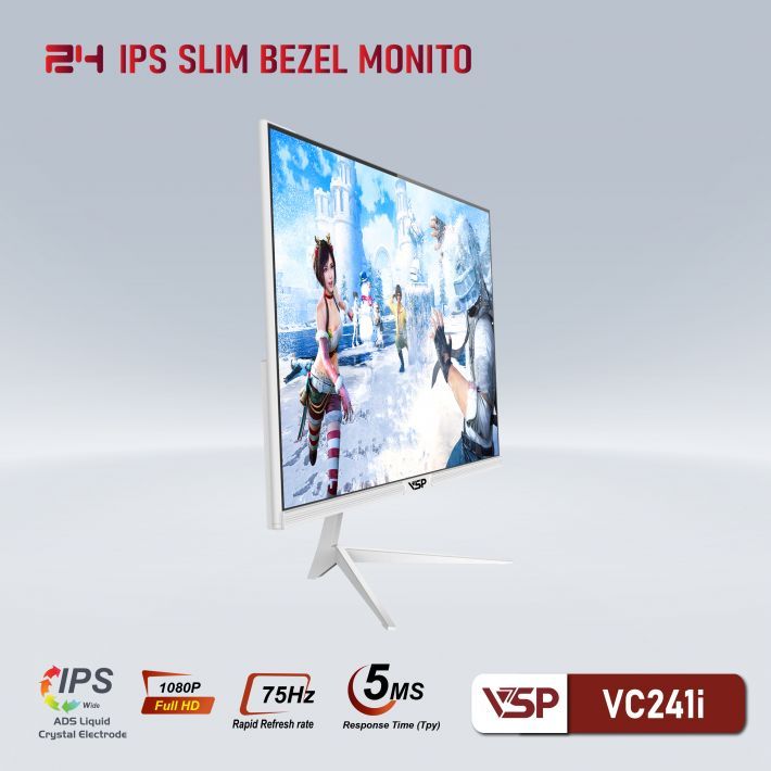 Màn hình máy tính VSP V2407S / VC241i | 23.8" / IPS / Full HD / 75Hz / 5ms / VGA & HDMI | Bảo hành 3 năm | BigBuy360 - bigbuy360.vn