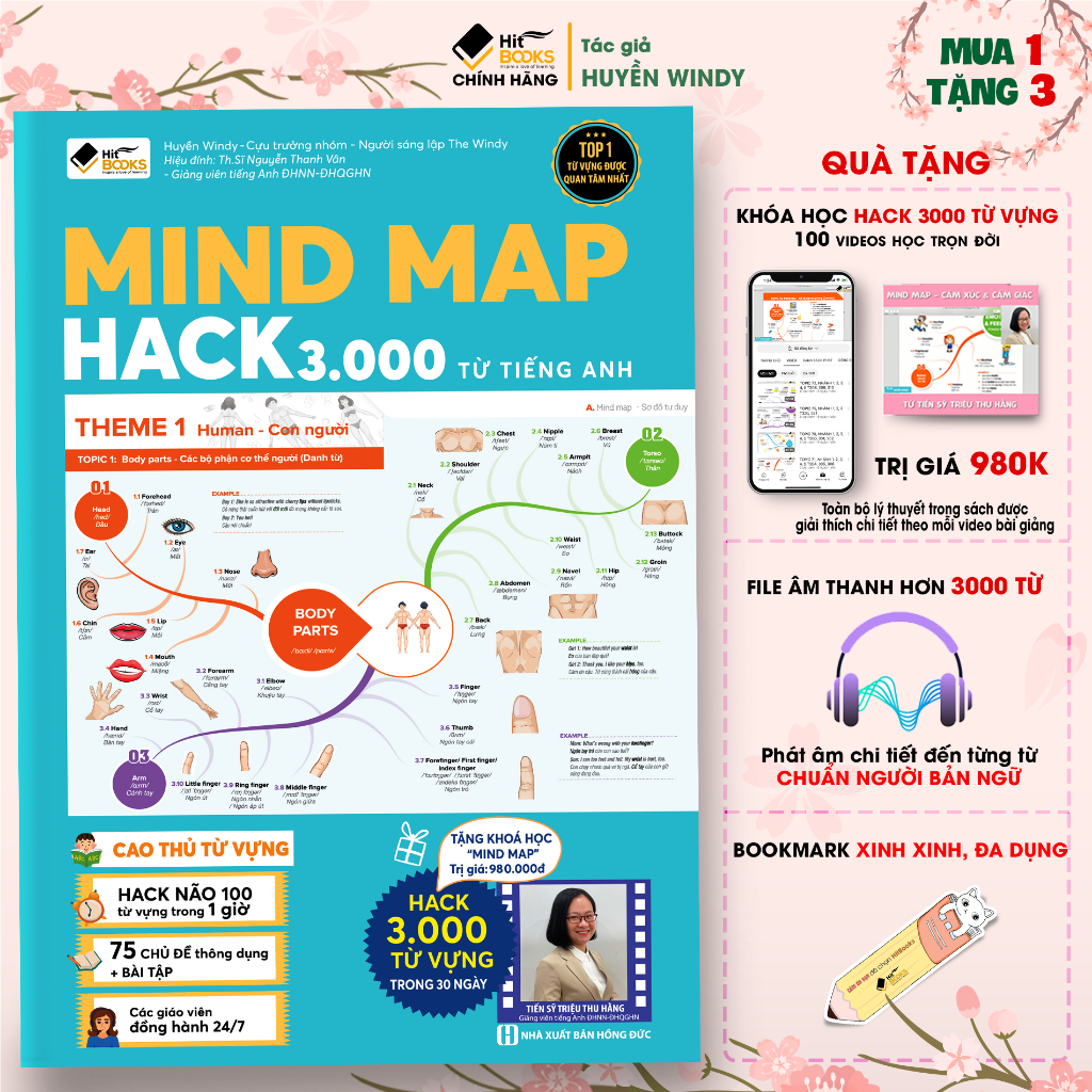 Sách MINDMAP 3000 Từ Vựng Tiếng Anh KÈM KHOÁ HỌC HITBOOKS - Tác giả HUYỀN WINDY | BigBuy360 - bigbuy360.vn