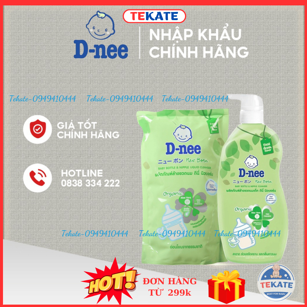 Nước Rửa Bình Sữa Dnee Organic Chai 600ml