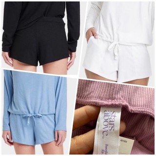 [HÀNG MỸ] Set 02 quần shorts STARS ABOVE thun cotton gân tăm lưng thun có túi hông dây đen, trắng, hồng, xanh