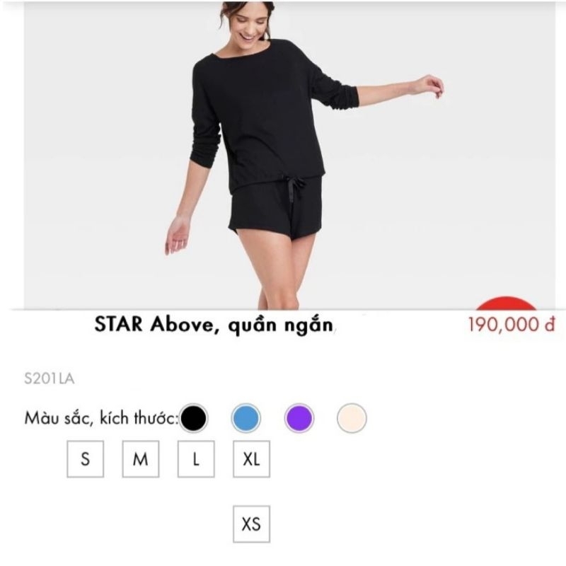 Set 02 quần shorts STARS ABOVE thun cotton gân tăm lưng thun có túi hông dây đen, trắng, hồng, xanh