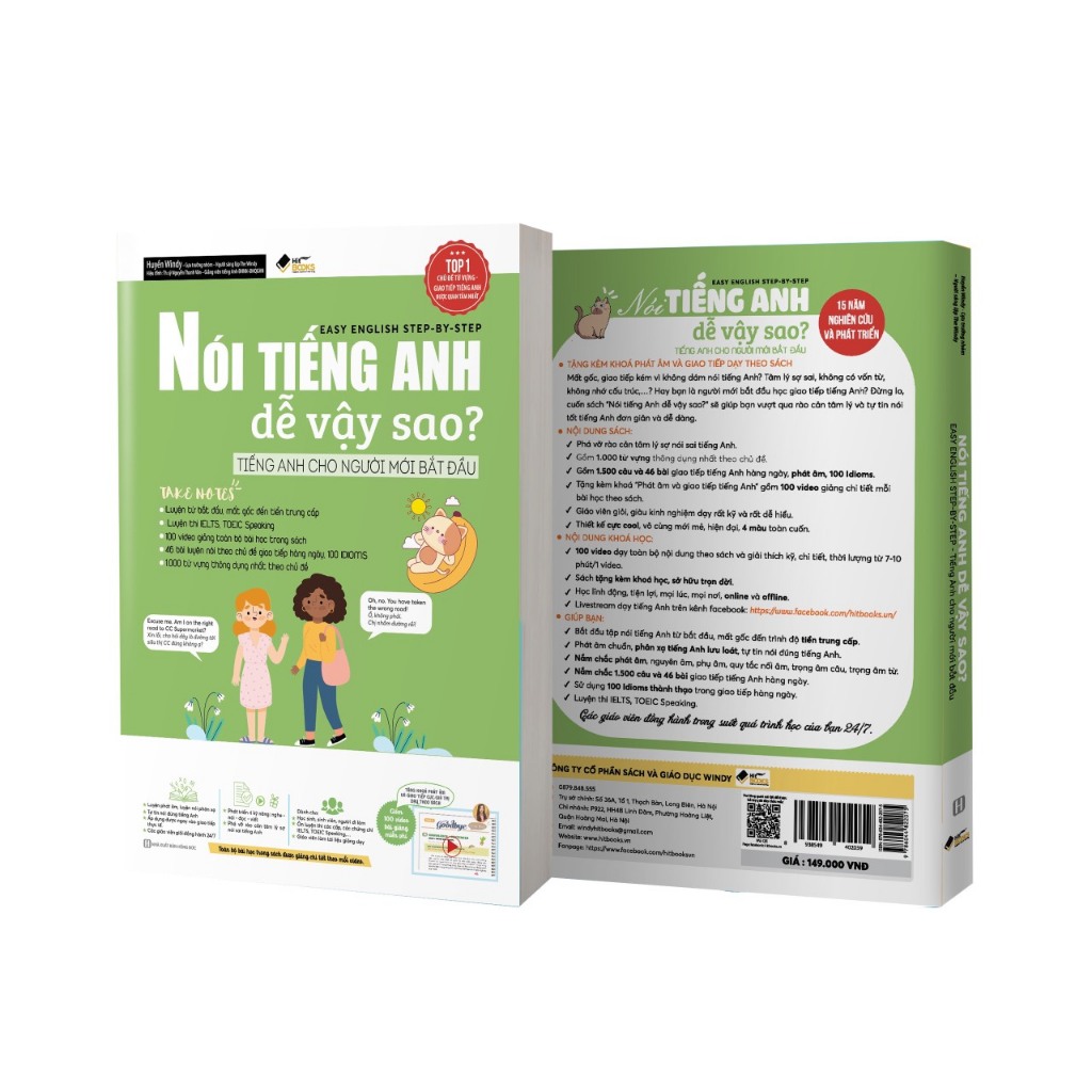 [KÈM QUÀ TẶNG]-Sách Nói tiếng Anh dễ vậy sao? Easy English Step-By-Step - TẶNG KHOÁ HỌC HITBOOKS - Tác giả HUYỀN WINDY | BigBuy360 - bigbuy360.vn