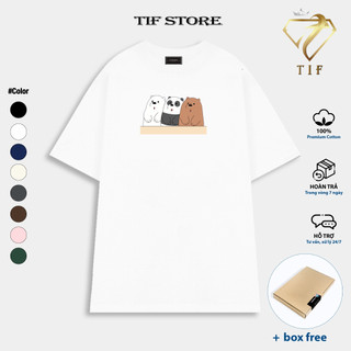 Áo Thun in hình Gấu Cute TIF Local Brand Unisex Premium Cotton Ovesize