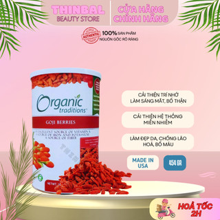Kỷ tử đỏ sấy khô goji berreis organic traditions hộp 454gr mỹ - kỉ tử đều quả đỏ, không lẫn tạp chất, ăn trực tiếp