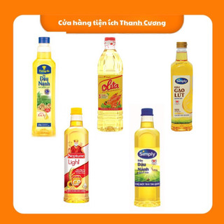 Dầu ăn 1 lít hàng chính hãng: Simply - Tường an - Olita - Neptune -  Gạo lứt - Vạn thọ