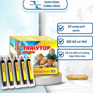 Ống uống Traly Top ﻿﻿﻿﻿bổ sung axit amin, bồi bổ cơ thể, kích thích ăn ngon miệng Dược Phẩm Trang Ly Pharma
