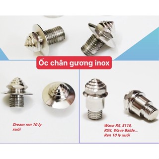  Ốc chân gương inox ren xuôi 10 ly inox gắn Wave Dream   giá 1 cái   
